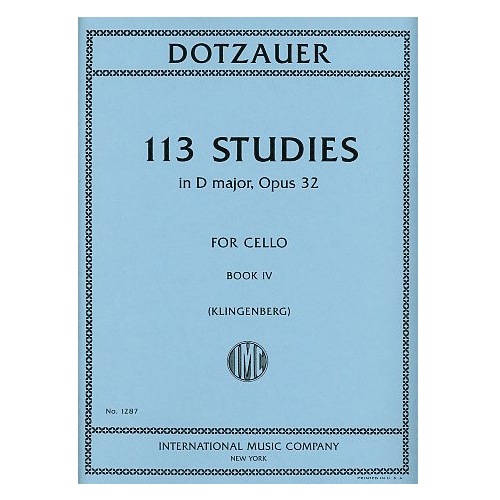 Dotzauer 113 Studies In D Major Opus 32 Book Iv - 