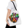 Violin Graffiti bag - Musical Note Tote Bag, Colorful Music Lover's Bag, Fun Groovy Gift for Musicians, Festival Essential, Eco-Friendly Shopping