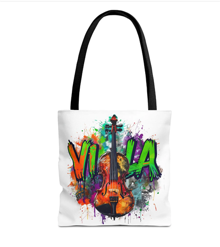 Viola Graffiti Bag - Colorful Viola Tote Bag - Musical Gift for Musicians, Art Lovers, Eco-Friendly Shopping Bag, Festival Accessory, Unique Musician Gift