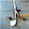 Eighth Note Ornament - Gold or Silver 5"