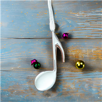 Eighth Note Ornament - Gold or Silver 5"